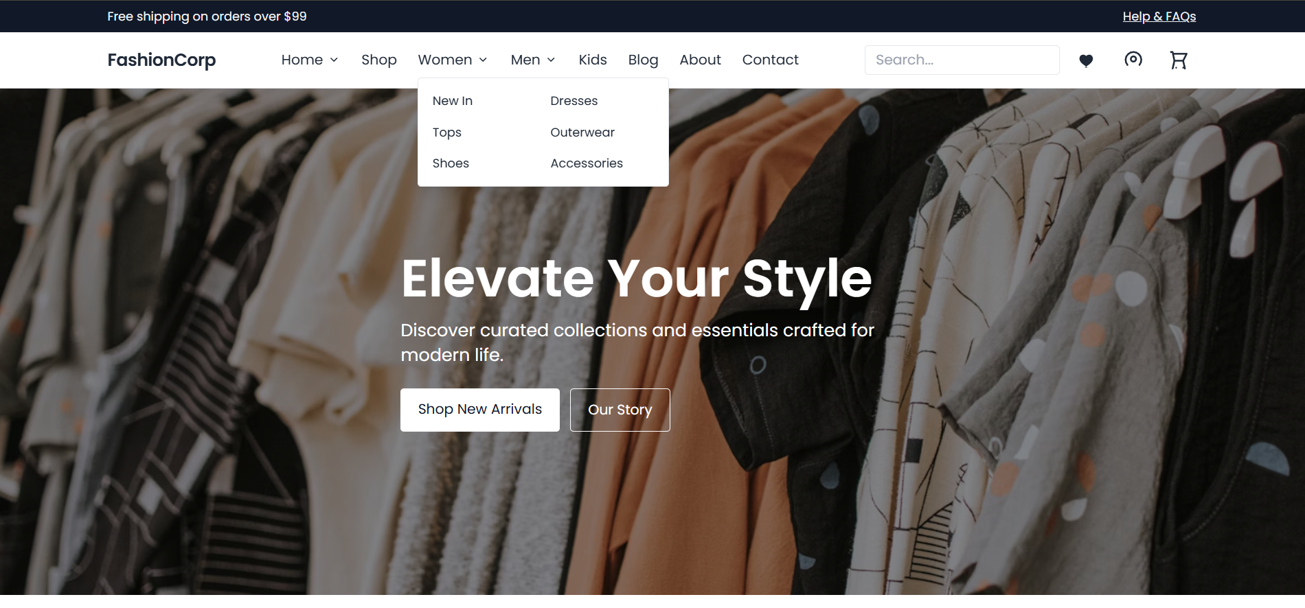 FashionCorp - Ecommerce Website Templates
